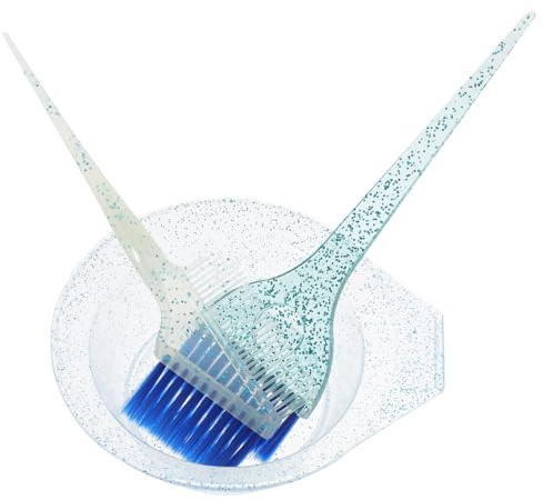 KAJNBN Juego de Pinceles para Teñir el Cabello Cuenco de Plástico Azul Reutilizable y Fácil de Limpiar, Diseño Delicado para Salones de Peluquería