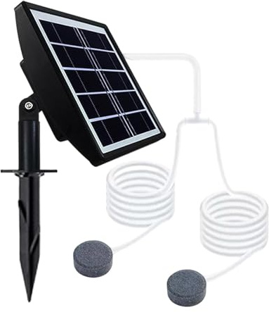 Aeratore per laghetto a energia solare, a basso rumore, con batteria da 2000 mAh, aeratore per laghetto, acquario, , pesca in cortile