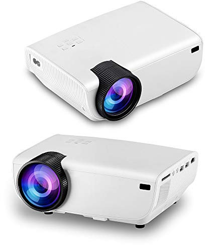 Dinglong Projecteur LED HD 1080P AV TV VGA USB HDMI,Multimédia Home Cinéma Full HD Pordinateur (Blanc)