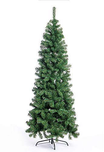Nataland Albero di Natale Artificiale Verde Slim Modello Avert Altezza 180 Cm, Abete Super Folto con Effetto Realistico e Rami Con Aghi Anticaduta