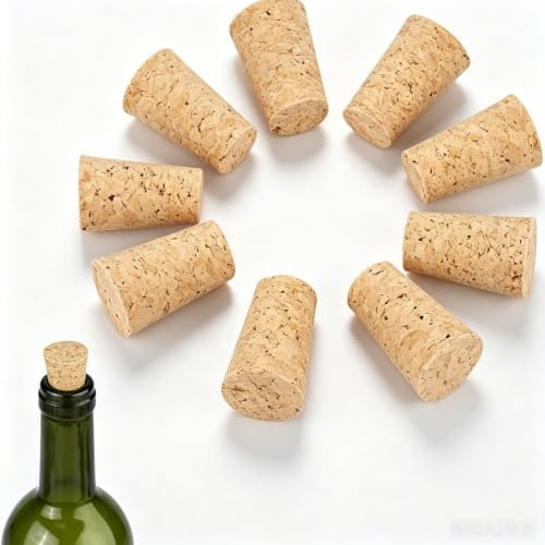 10 Stück Flaschenkorken, Natürliche weiche Holzkorken Flaschenstopfen für Wein Bierflasche Basteln(20 * 15 * 35)