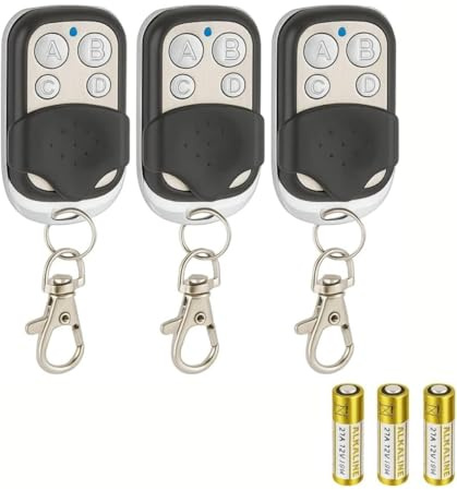 Enterelettronics KIT 3 TELECOMANDI PER CANCELLO COMPATIBILI CON FREQUENZA A 433,92MHZ a CODICE FISSO -NON DUPLICANO ROLLING CODE +3 BATTERIE OMAGGIO-*** NUOVO MODELLO + AVANZATO***