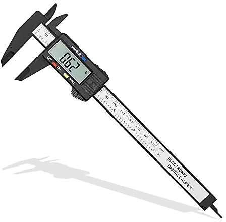Mesee Digital Caliper, 150mm/ 6 Inch Accuracy LCD Digital Vernier Caliper Gauge Carbon Fiber Electronic Micrometer Ruler Measuring Tool for Length Width Depth Inner & Outer Diameter
