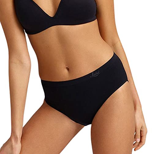 Liabel® 5 Slip Vita Alta Donna Microfibra Manopesca Ultra Morbido Mutande Donna Cotone Vita Alta (5 Nere, L/XL)