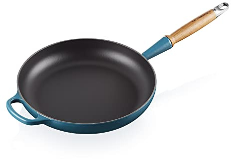 LE CREUSET Signature gusseiserne Bratpfanne mit Holzgriff 28 cm Deep Teal, 20258286420422