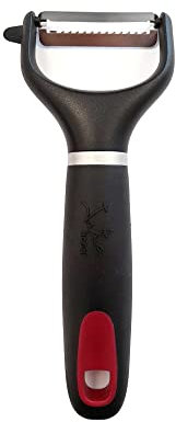 Jata HACC4520 - Pelador Patata Verduras Silicona, Cortador forma Y para espagueti juliana, zanahoria y calabacin, Mango ergonómico, Antideslizante, Apto para lavavajillas, Negro