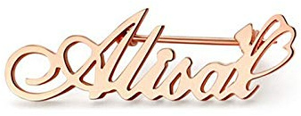 Personalisierte Namensbrosche Pin Custom Made Design Namensschild Pins mit Buchstaben graviert Brosche Abzeichen Kragen Pin Schnalle Anzug Shirt mit jedem Namen für Frauen Mädchen Männer