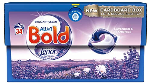 Bold All-in-1 Pods Washing Liquid Laundry Detergent Capsules 34 Washes, Lavender and Camomile, For Brilliant Clean With Built-In Fabric Softener