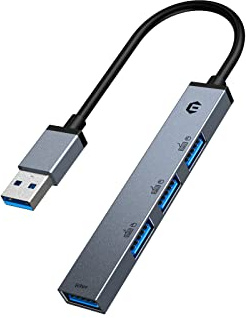 HOPDAY Hub 4 Ports USB pour MacBook Pro/Air (1*3.0+3*2.0), Adaptateur Multiport 5 Gbps pour iMac, Xbox, PS4, Dell, HP, Surface, Tesla Modèle 3, HHD
