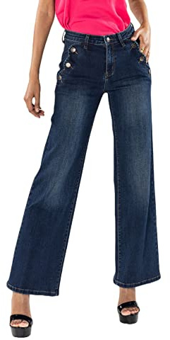 Nina Carter P195 Jean évasé Bootcut taille haute pour femme, S