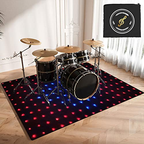 CDVR Drum Teppich Schlagzeug Teppich Schallschutz Teppich Schallschutzmatte rutschfeste Trommel Teppiche Quadratische Schallschutzdecke, 160cm x 120cm Schlagzeugteppich Mit Spezialtasche