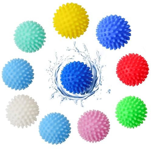 Tumble Dryer Balls For Laundry UK, 10 Pack Drying Balls for Tumble Dryer, Reusable Laundry Balls for Tumble Dryer,Washing Balls for Washing Machine, Anti Static Tennis Balls