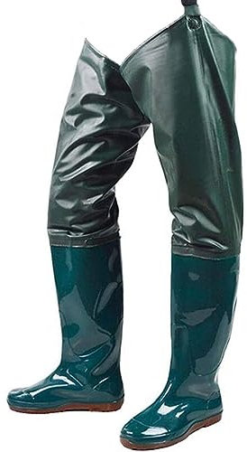 Watstiefel Watstiefel for Herren und Damen, 80 cm hoch, for Angeln, Gesäß, rutschfeste, gerippte Sohle, wasserdichte Hose for Transplantation/Zucht (Color : Green, Size : 36 EU)