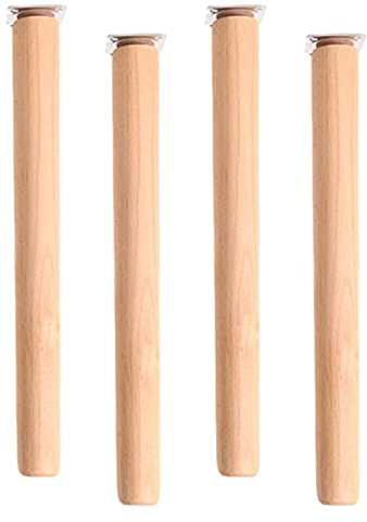 RWRAPS Möbelbeine aus massivem Holz, konische Tischbeine, Sofa-Ersatzbeine, Möbelfüße, Kommodenbeine, mit Schrauben und Montageplatte, 4 Stück (Größe: 25 cm/()