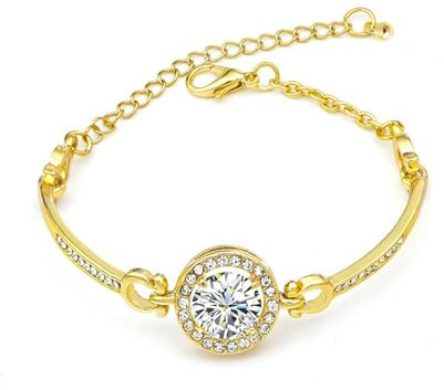 MAGIIE Cubic Zirkonia Kristall Armband Damen,Klassische Verstellbare Armband Frauen Gold Silber,Freundschaftsarmband Modeschmuck für Damen Mädchen (Gold)