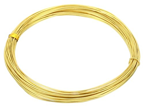 PATIKIL Half Hard Brass Wire, 1Pcs 20Gauge/0.8mm Diameter 10m/32.8ft Pure Craft Wire for Jewelry Making Beading Garden Plants