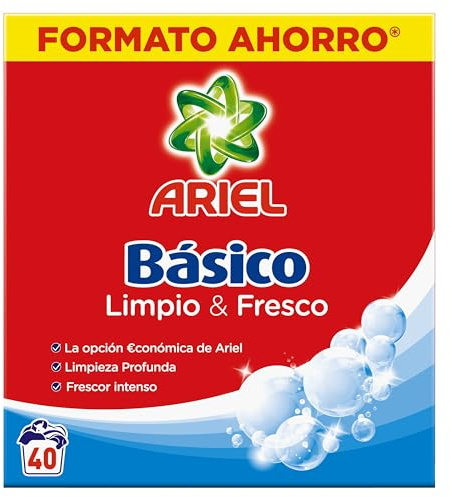 Ariel Básico Detergente En Polvo, Calidad A Un Precio Asequible 4 x 40 Lavados