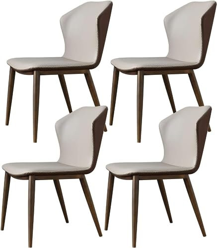YXCUIDP Küche Esszimmer Möbel Stühle Küchen Esszimmermöbel Stühle 4er-Set Modernes Mikrofaser-Leder Hohe Rückenlehne Weicher Sitz Wohnzimmer-Beistellstühle mit Füßen Aus Antikem Kupferimitat (Color :