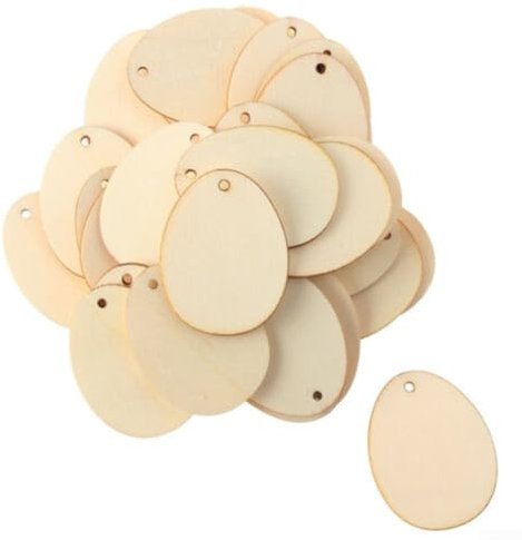 10 Stück Ostereier aus Holz zum Basteln, Holzzeichnen DIY Handwerk Ostereier Osterdekorationen Holzspäne Scheibe (150 mm)