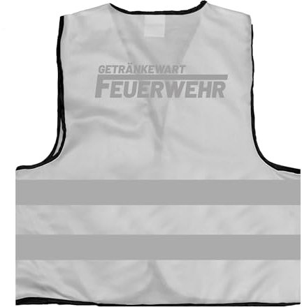 Feuerwehr Getränkewart Warnweste BZW. Signalweste mit reflektierendem Aufdruck - Größe L/XL, Weiss