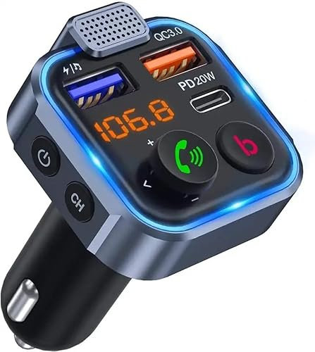 Magic Webstore Transmisor FM Bluetooth para coche, adaptador Bluetooth 48W, radio y kit manos libres