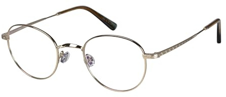 Savile Row Brille mit Sehstärke für Unisex optional mit Sonnenbrillentönung oder Blaulichtfilter, Rund, gefertigt aus Titan (inklusive Brillenetui)