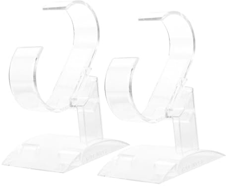 Acryl Uhrenhalterbasis Transparent 2 Stück für Schmuck und Uhr | Handschmuck und Armbänder Präsentieren, für Schaufenster oder Büro, Stilvolle Präsentationshilfe