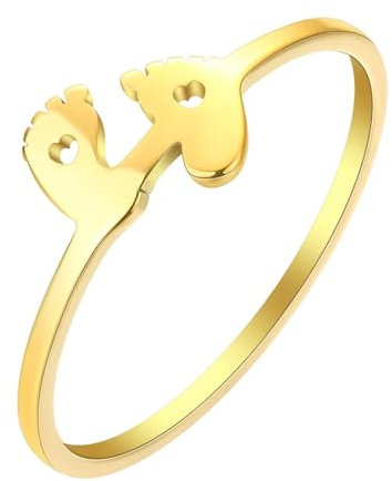 Sopodbacker Rings Ring Ringe Damen Bijouterie Herren Offener Baby Füße Ring Für Frauen Männer Verlobung Gold