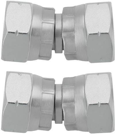SG Store 2 Adaptadores Hidráulicos Hembra A Hembra de Acoplamiento Giratorio Igual Conector de Acero Al Carbono BSP Adaptadores Giratorios 3/8 Pulgadas BSP A 3/8 Pulgadas BSP 0.500 In ID