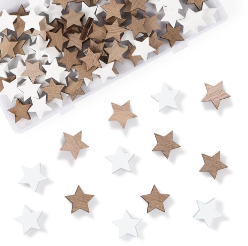 100Pz Stelle di Natale in Legno Stelline Decorative Natalizie Stelle Legno Coriandoli Natalizi Tavolo Decorazioni Natalizie Albero di Natale Ghirlanda Bomboniere Matrimonio Artigianato Fai da Te