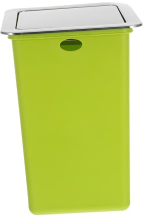 SOIMISS Bote Basura Empotrado de Acero Inoxidable con Tapa Abatible para Encimera Cocina Baño Cubo Basura Integrado con Diseño Moderno y Ahorro de Espacio Tapa Giratoria para Desechos