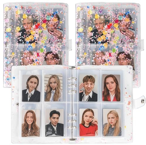 Coloch 2 Pack Kpop A5 Photocard Binder with 400 Pockets, Clear 6-Ring Photocard Holder Album with 50 Dual-sided Card Sleeves PVC Mini Photo Book for Photocards, Gift