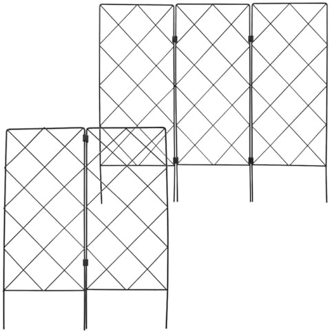 TOGEVAL 5 pièces Support de Plantes Grimpantes Robuste Treillis de Jardin Pliable Noir Cadre Stable pour Culture Pot Tuteur pour Intérieur et Extérieur
