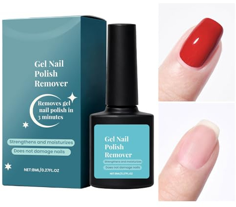 Dissolvant Vernis Gel - 8ml Liquide Éclat Magique, Sans Trempage Nécessaire | Solvant Colle Ongles Rapide & Doux, Nettoyant Professionnel pour UV LED, Zéro Papillotes Alu Requises
