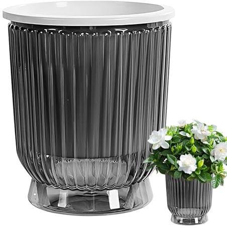 Selbstbewässernde Töpfe für Zimmerpflanzen - Automatische Bewässerung Blumenbehälter, Design Wurzelüberwachungen, Anti-Überlaufsystem, kompakt & stilvoll | Pflanzgefäß Orchidee, Afrikanische