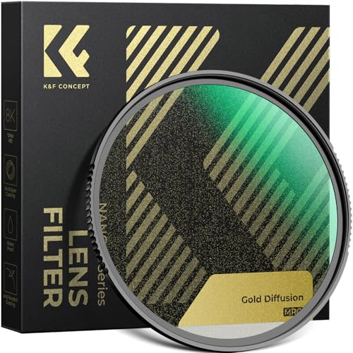 K&F CONCEPT Filter 77mm Gold Diffusion 1/2 Vintage Cinematic Optisches Glas mit Multi-Nano-Beschichtung (Nano-Xcel)