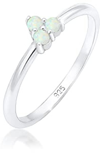 Elli Damen-Solitär Jahresring 925 Sterling Silber Opal 0603710618