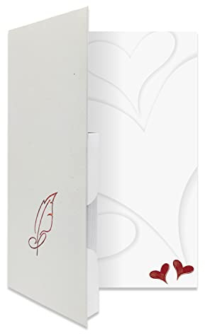 Briefpapiermappe Herzlich neutral BM367 – 20 Blatt Designpapier DIN A4, 15 Umschläge DIN B6, – Hochwertiges Motivpapier Hochzeit, Verlobung, Brief, Jubiläum, Liebesbrief, Herz – Druckerpapier 90 g/m²
