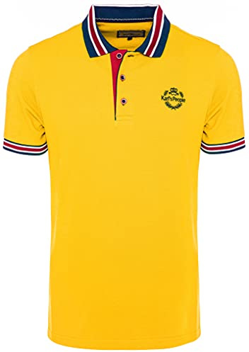 Karl´s People Kurzarm Poloshirt für Herren 100% Baumwolle by Carisma • Herren Polo Shirt mit Stickerei • Angenehmes Regular Fit Shirt für Büro und Freizeit K-129