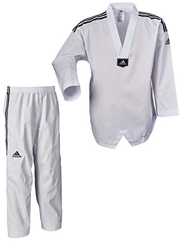 adidas Taekwondoanzug, adi Fighter Eco mit Streifen, weißes Revers (190)