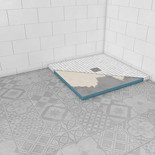 MARWELL Duschelement PLANO 90x90x4 cm, befliesbar, mit integriertem rundem Ablauf, Grau
