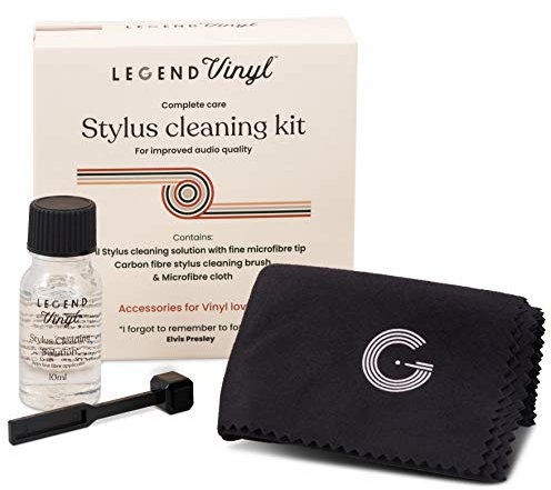 Stylus Cleaner Kit | Carbon Fibre Cleaning Brush | Cleaning Fluid with Microfibre Brush | Large Microfibre Cloth for Record Cleaning