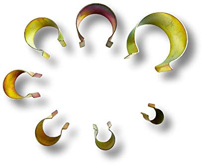 AGRI plus Morsetti per serra, 20 pezzi, supporto pellicola per tubi tondi, diversi diametri (15-55 mm), fissaggio sicuro per pellicola di serra o tessuto non tessuto di paglia/fieno