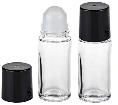 2 st 30 ml 28 ml Deodorant glas rullflaskor påfyllningsbara tomma massagerulle på flaskor behållare med plast rullboll svart lock för eteriska oljor gör-det-själv deodorant, klar