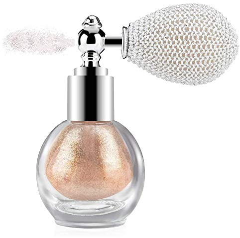 GL-Turelifes Highlighter Loose Powder Spray Glitter Powder Spray Shimmer Sparkle Powder Make-up-Spray für Haare, Gesicht, Körper, Kosmetik (#2 Charme Champagner)