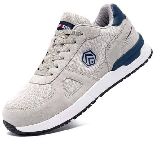 LARNMERN Pro - Zapatillas de Seguridad para Hombre, Punta de Acero, protección Antideslizante, Ligera, Transpirable, Zapatillas de Trabajo, Talla 36-49EU