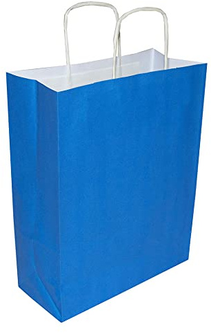 goodsforbusiness 50 x Papiertaschen Papiertüten | sehr stabile Papiertüten aus 100g/qm Kraftpapier mit Kordelgriff