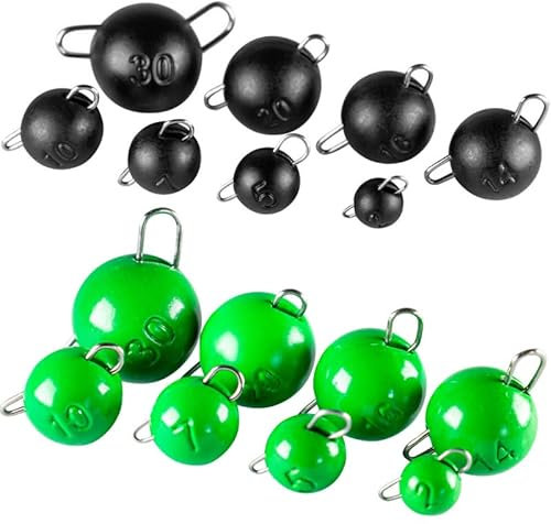 LMAB Tungsten Chebu Sinker - Cheburashka Rig Gewichte Set, bleifrei, beschichtet, zum Finesse Angeln, Barschangeln & Zanderangeln, Farbe Matt Black, Größe 10,0 g