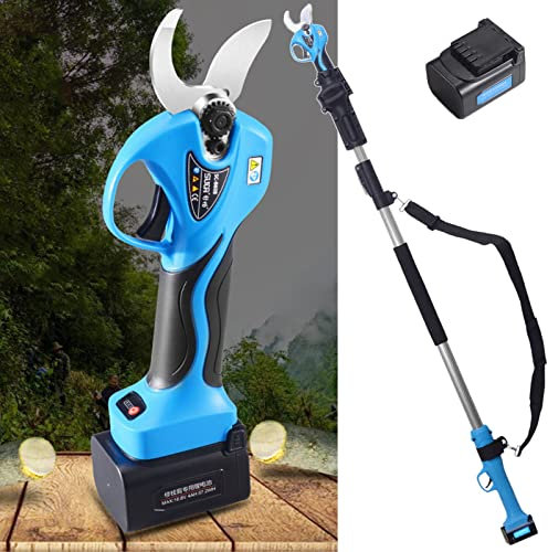 Gaiev Sécateur électrique Portable sans Fil,Ciseaux d'élagage pour Branches d'arbres de 32mm de diamètre,sans/avec Perche d'extension (Taille : with Extension Bar)