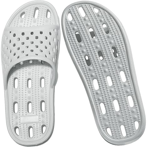 Josaywin Chaussures de Piscine et Plage Femme Sandales de Salle de Bain Chaussons de Douche Séchage Rapide pour Intérieur et Extérieur Gris 40